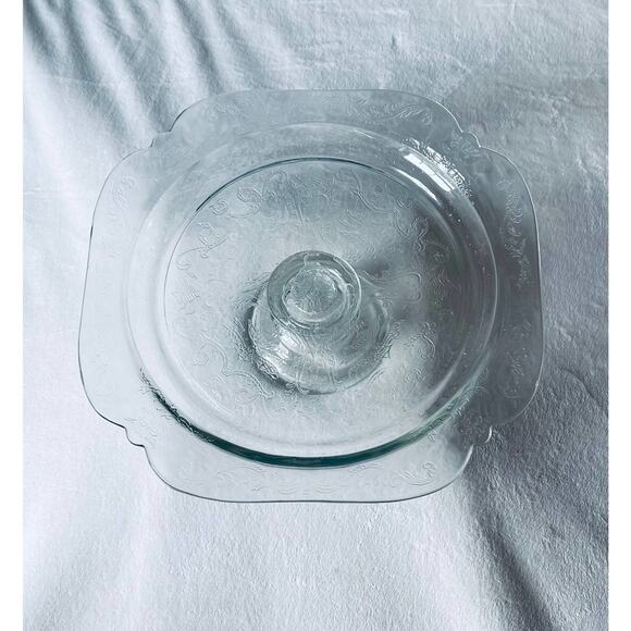 Vintage Federal Depression Glass Madrid Pedestal Cake Stand Plate Pie - Picture 5 of 13